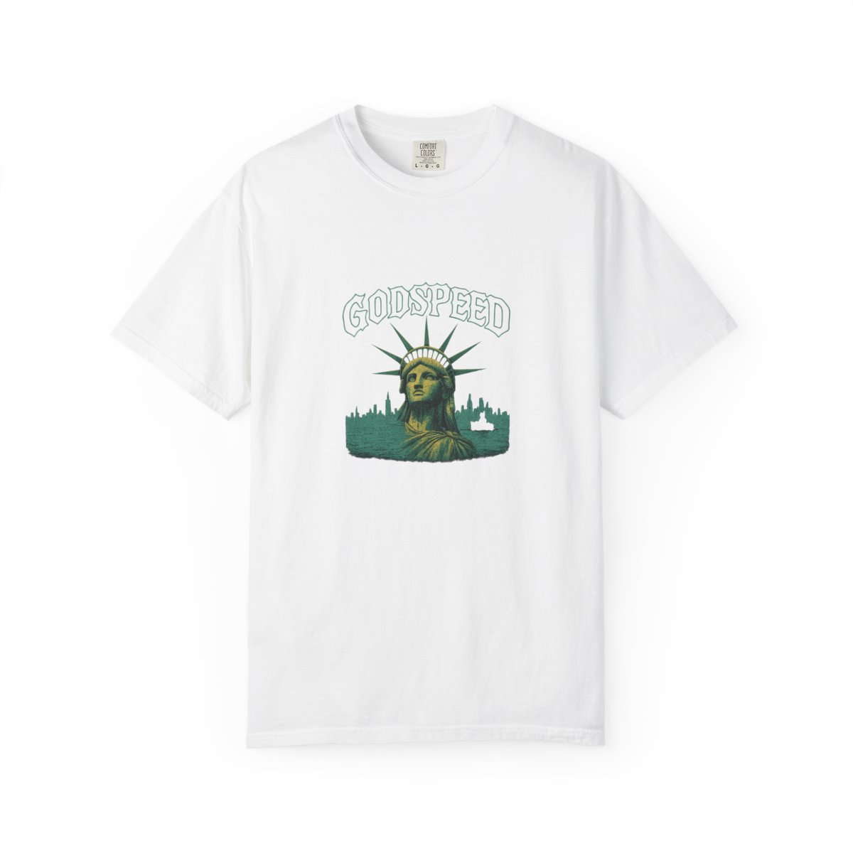 Godspeed Statue of Liberty Cityscape T-Shirt