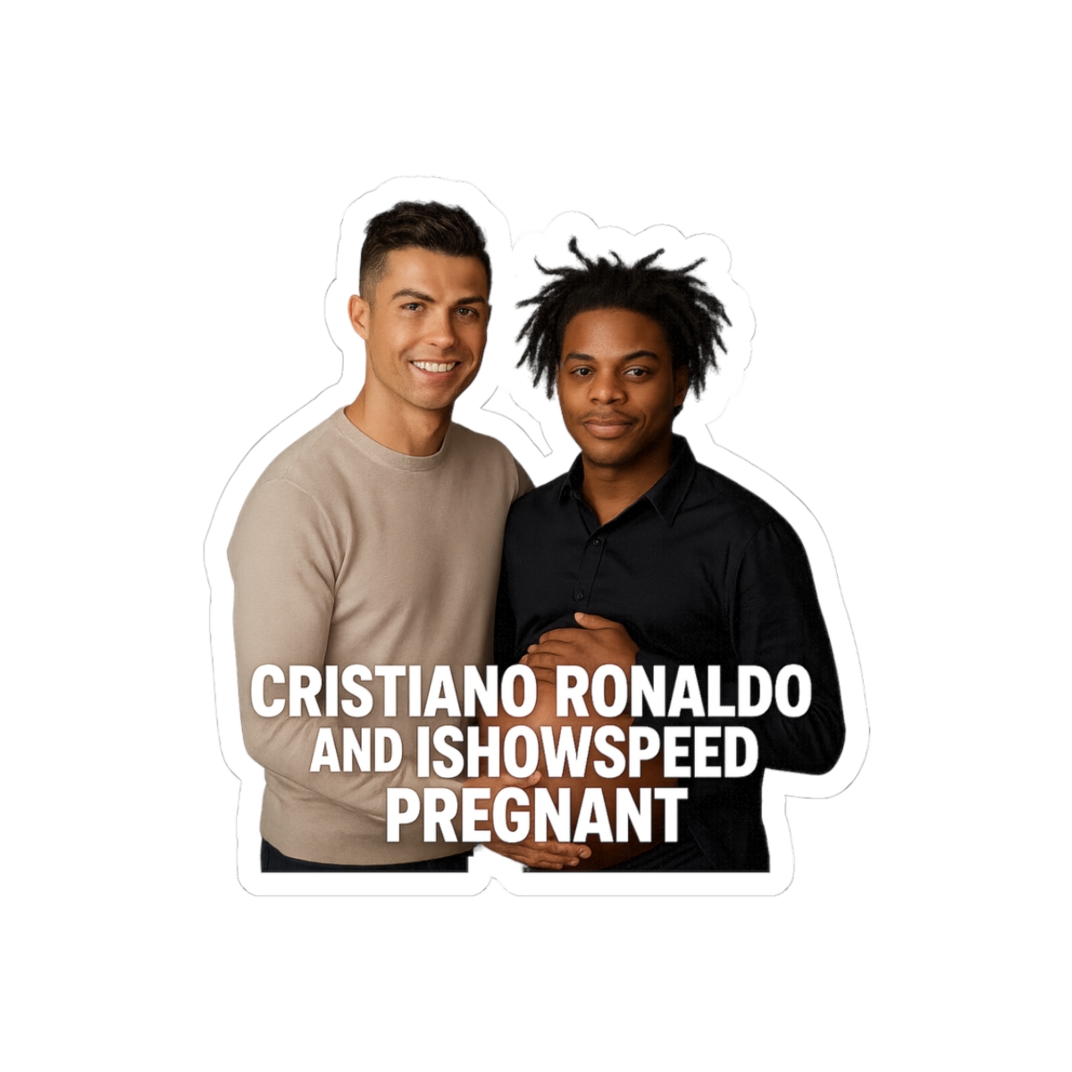 Funny Pregnant Ronaldo & IShowSpeed Meme Sticker