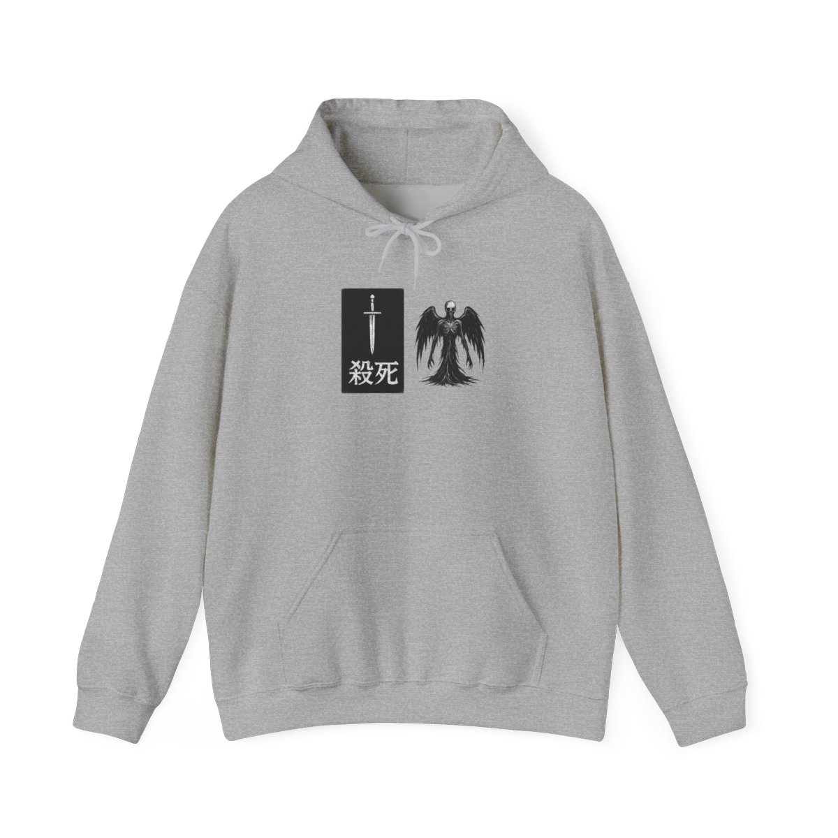 Anime Hoodie with Japanese Text and Character Art