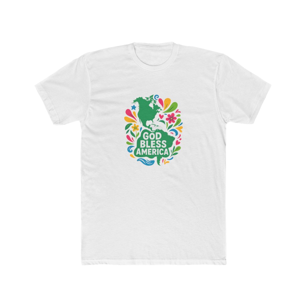 God Bless All America Bold Patriotic Typography T-Shirt