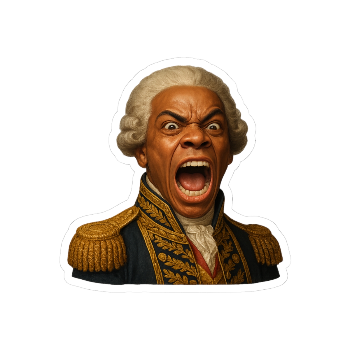 Screaming Royal General Portrait Bold Sticker